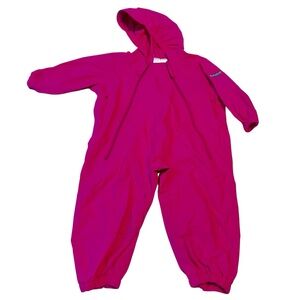 Splashy Pink Waterproof Rain Suit 18-24M Hooded Double Zip